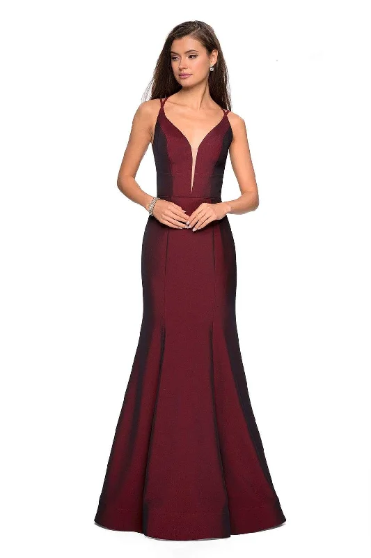 Formal Dress for Academic AwardsLa Femme - 27446 Long Strappy Back Trumpet Gown