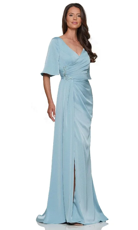 Formal Dress for Cruise Ship EventsRina di Montella RD2974 - Surplice V-Neck Pleated Formal Gown