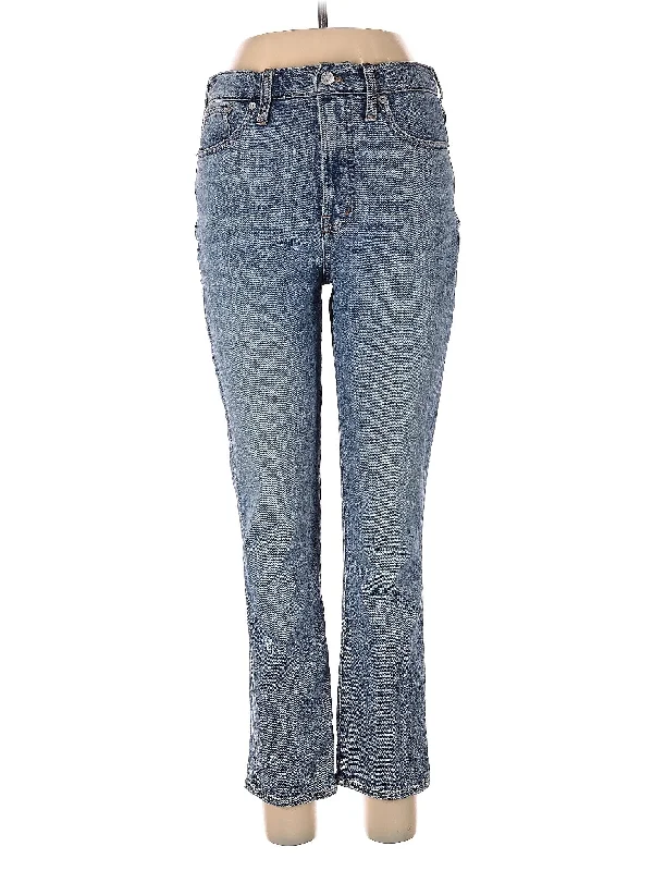 women's denim jeans for winterHigh-Rise Straight-leg Jeans in Light Wash