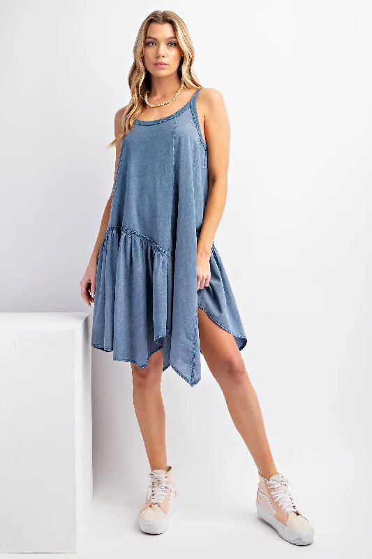 women's breathable dressesDenim Slub Dress