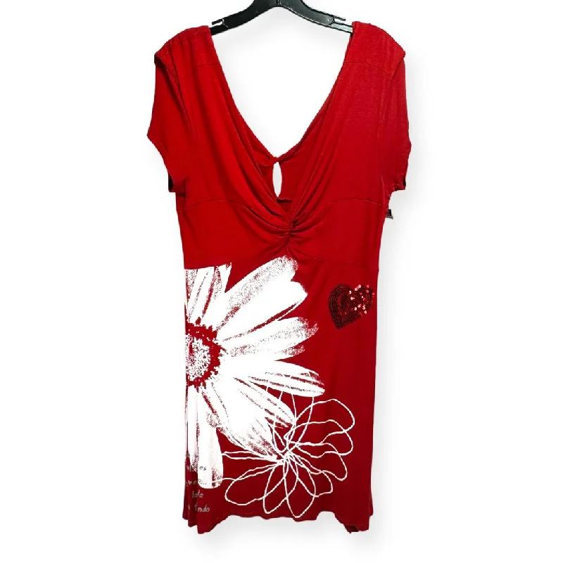 women's body-skimming dressesRed Dress Designer Desigual, Size Xl