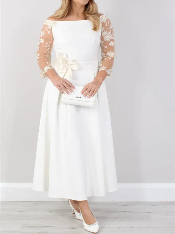 wedding dress with sleevesA-Line Ankle Length With Lace Sleeves Mother Of The Bride Dresses