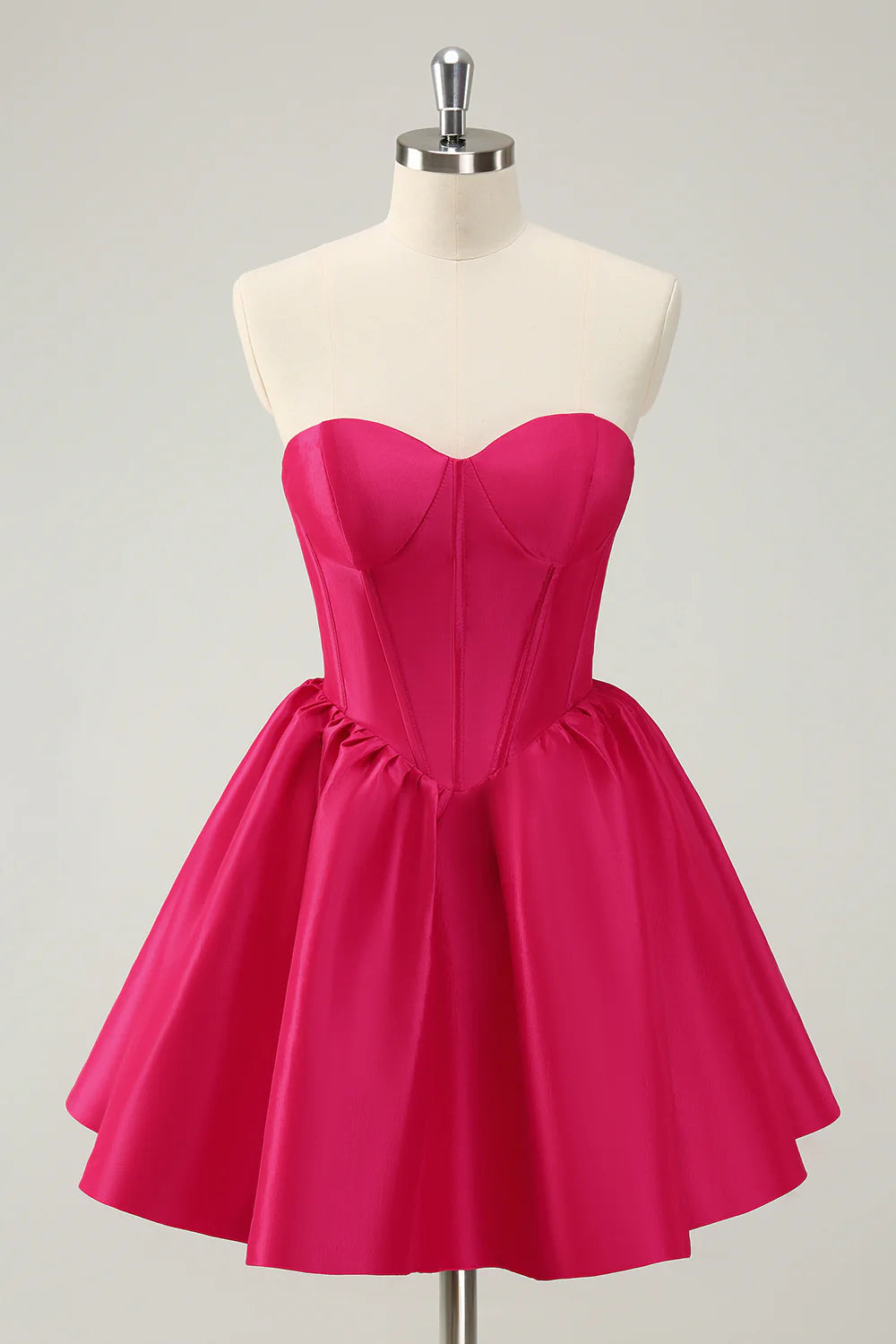 illusion-sleeve party dressesAmzcw Cute A Line Sweetheart Corset Short Fuchsia Homecoming Dress