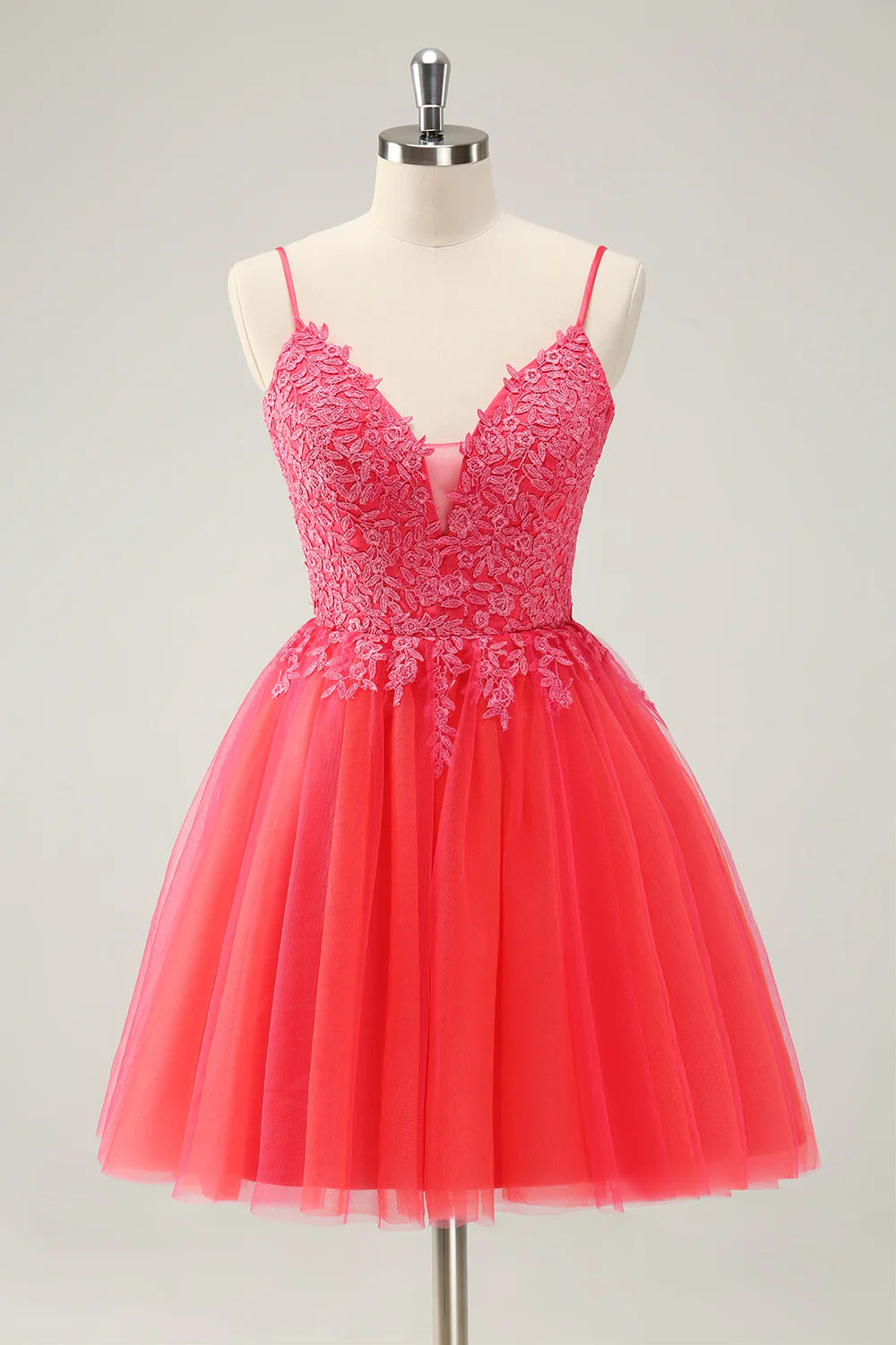 empire waist party dressesAmzcw Cute Hot Pink A Line Spaghetti Straps Sequin Short Homecoming Dress with Appliques