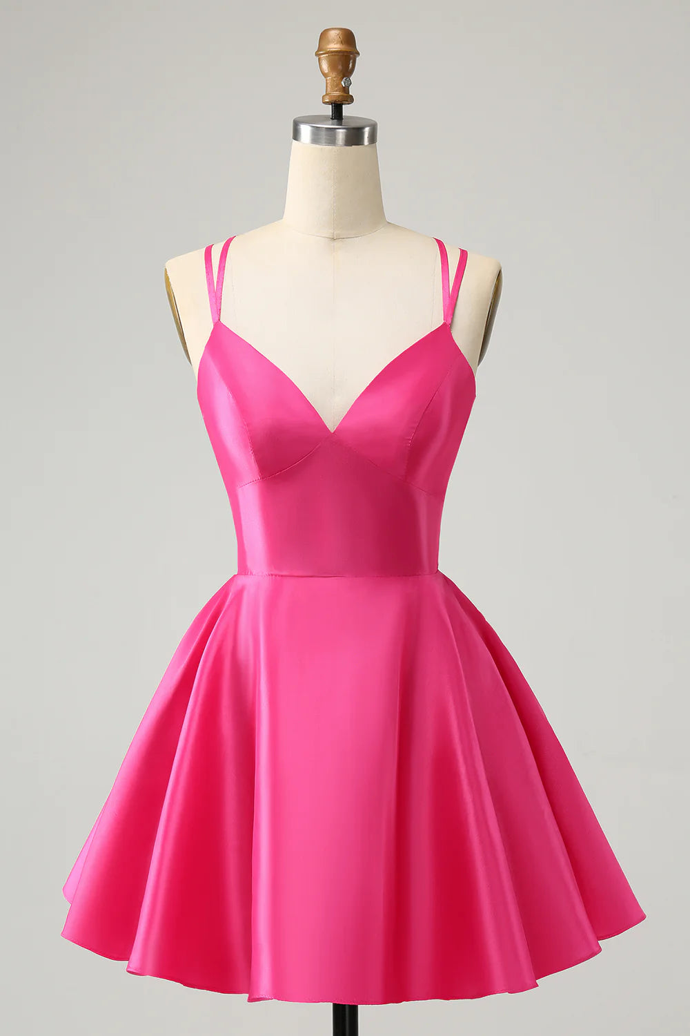 A-line party dressesAmzcw Fuchsia A Line Spaghetti Straps Backless Short Homecoming Dress