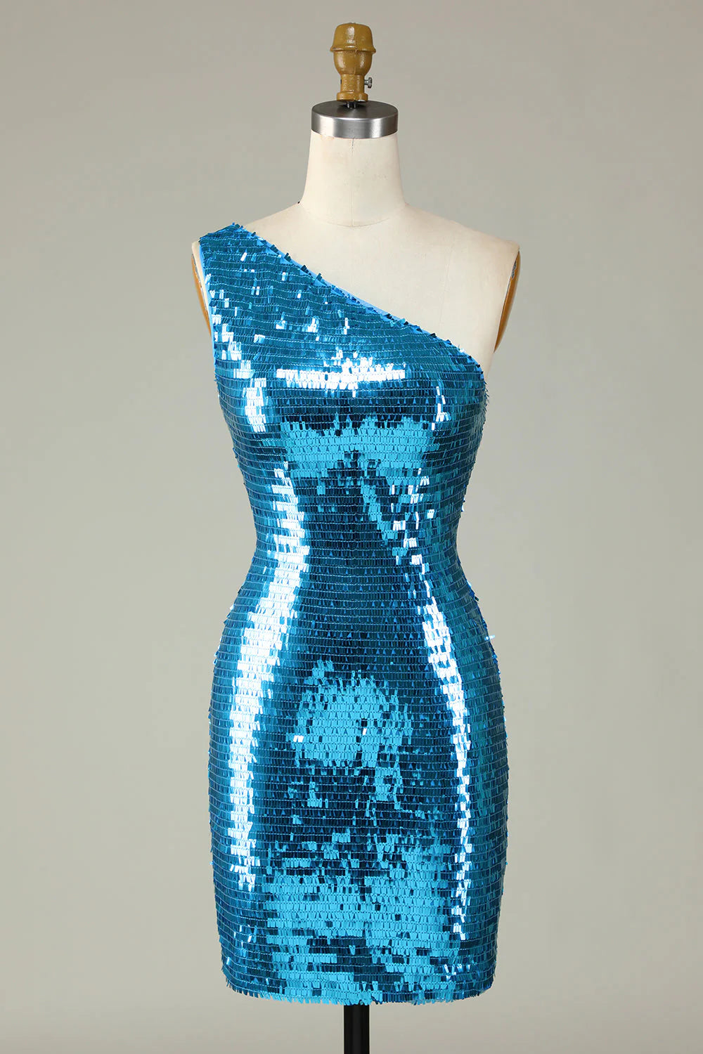 sequined party dressesAmzcw Glitter Royal Blue Sheath One Shoulder Sequins Tight Homecoming Dress