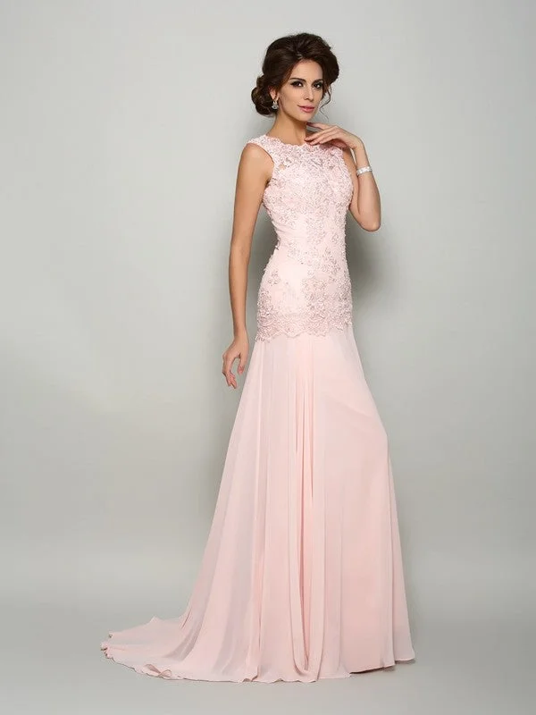 timeless wedding dressesMermaid Beading Sleeveless Long Chiffon Mother of the Bride Dresses