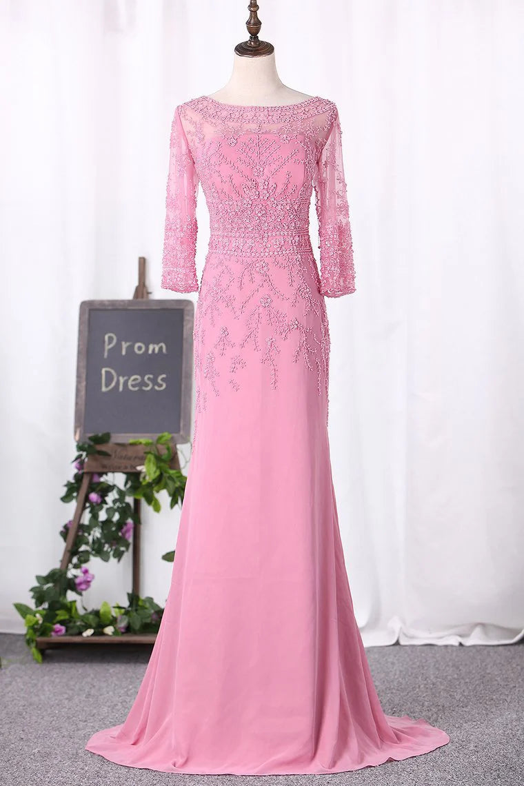 detailed wedding dressesMermaid  Chiffon Beaded Bodice Mother Of The Bride Dresses