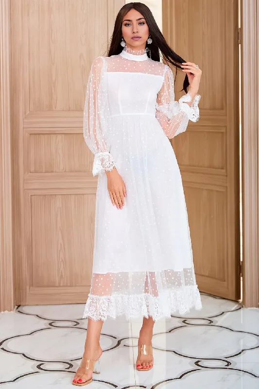 off-the-shoulder wedding dressesMother of the Bride Dress A Line Jewel White Lace