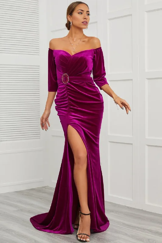 sweetheart neckline wedding dressesMother of the Bride Dress Mermaid Off the Shoulder with Split Front