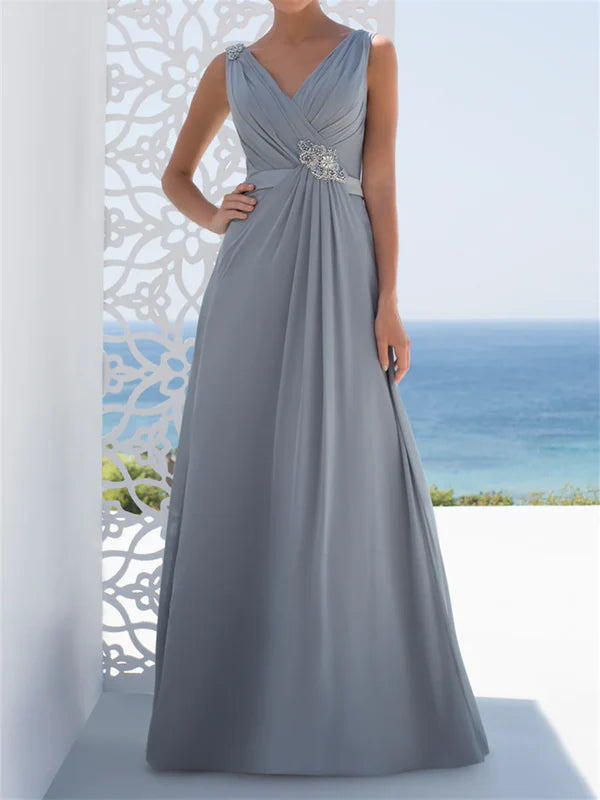 wedding dress with detachable trainMother Of The Bride Dresses A-Line V-Neck Floor Length