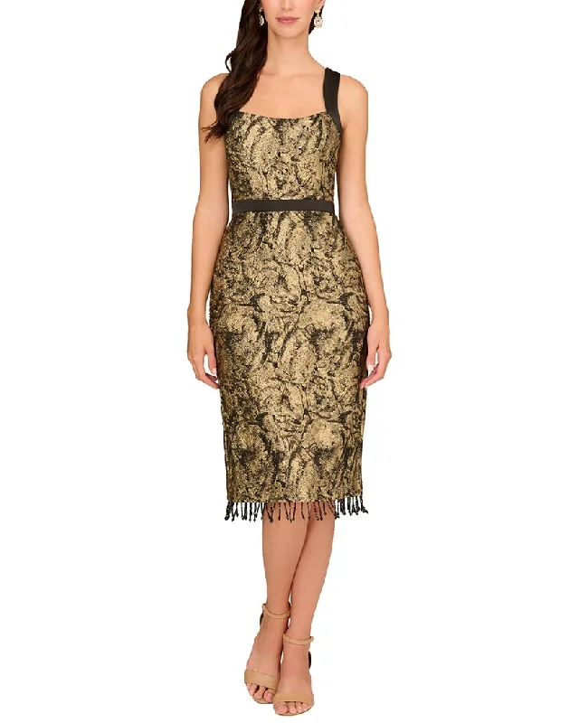 Sleeveless Dress With LaceAidan Mattox Jacquard Sleeveless Dress