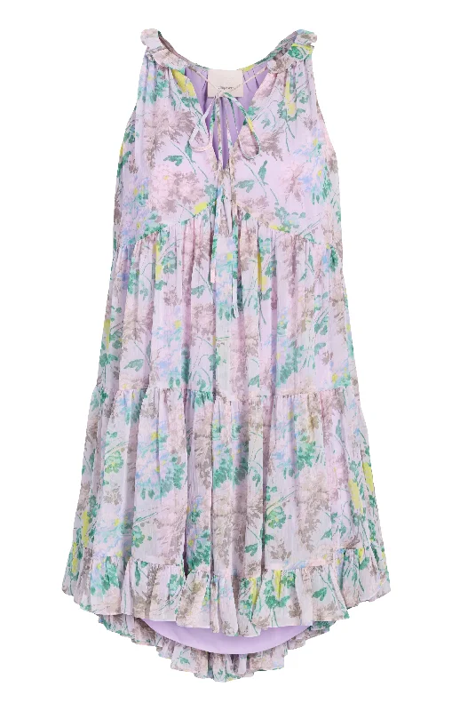 Sleeveless Dress With ZippersLight Washed Floral Sleeveless Phyllis Dress