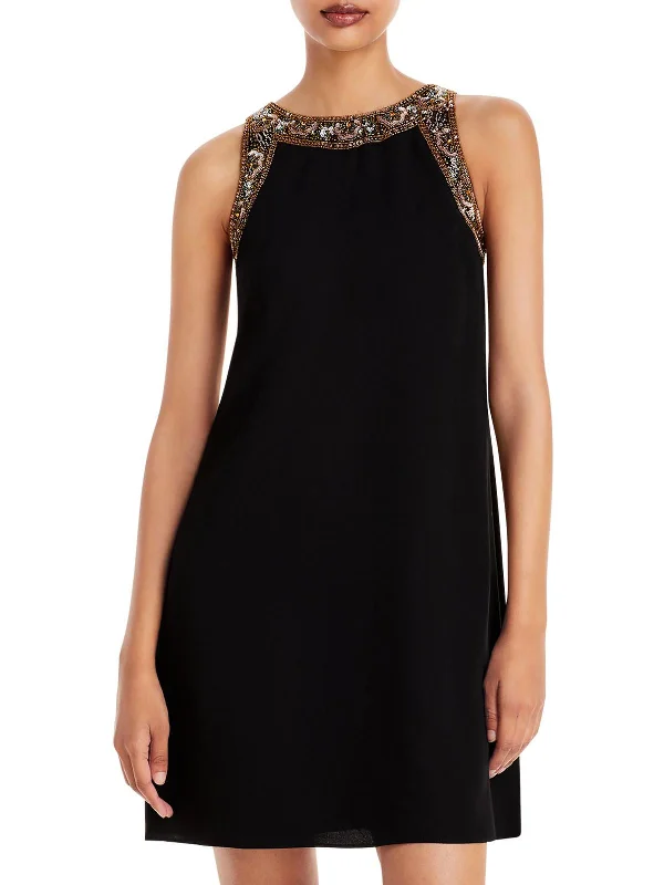 Sleeveless Dress With Off-The-ShoulderWomens Embellished Sleeveless Cocktail Dress